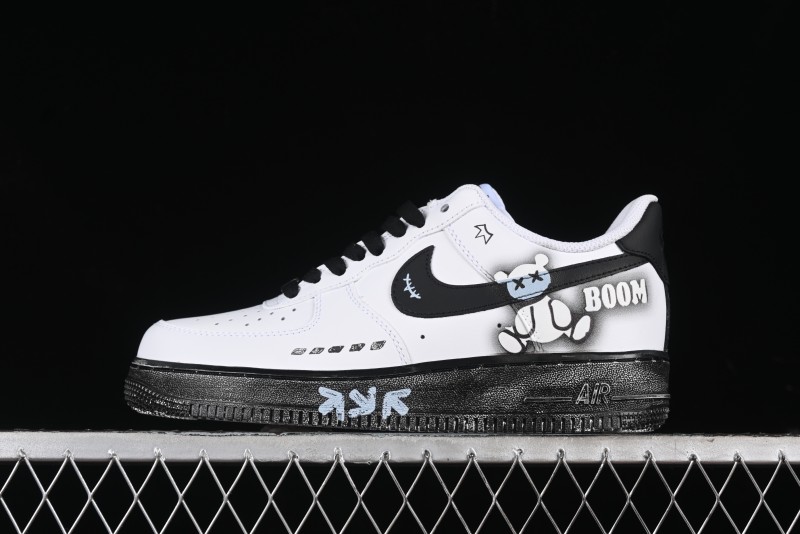 Nike Air Force 1 '07 Low Custom KAWS Bear Print Casual Sneakers - ZH0316-037