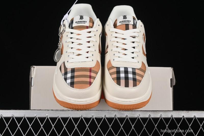 Nike Air Force 1 '07 Low Burberry Check Print Casual Sneakers - DF0180-006