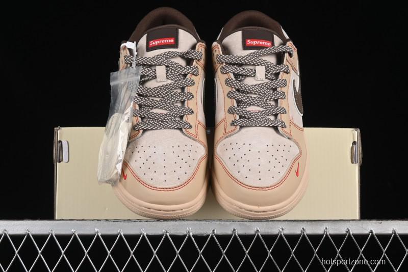 Nike SB Dunk Low SUP Collaboration - Distressed Black Swoosh Anniversary Custom Low-Top Skate Shoes - MM1089-021