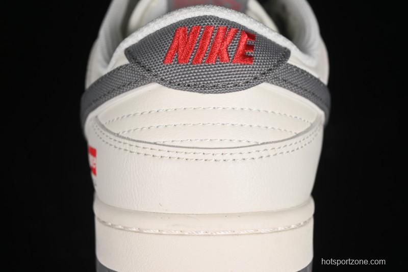 Nike SB Dunk Low Supreme Collaboration - Beige Canvas Swoosh Anniversary High-End Custom Low-Top Casual Sneakers - XX2025-108