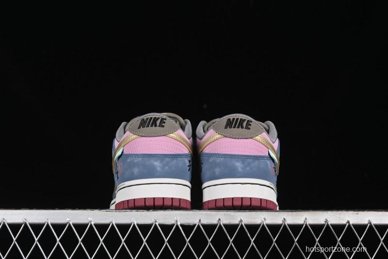 Nike Dunk Low Retro Deconstructed Casual Sneakers with Black Myth Wukong Theme Cloud Dragon Pattern - WK0820-001