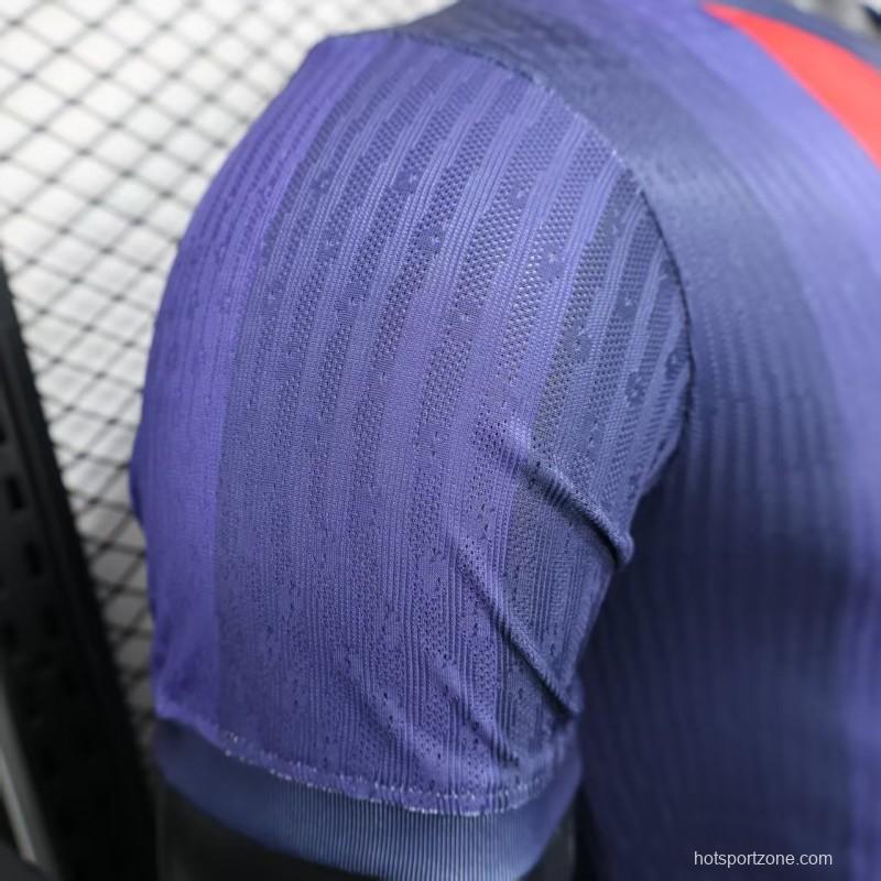 Player Version 25/26 Barcelona Blue and Red Striped with Spotify Sponsor Jersey