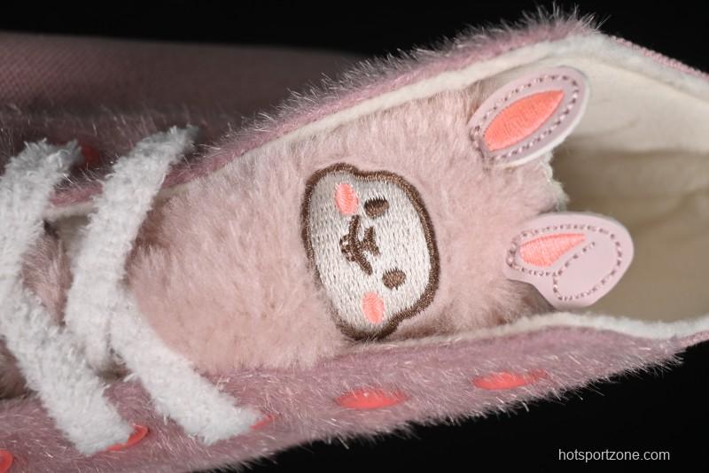 Converse Zoo Happy Pets Series High-Top Casual Sneakers with Plush Lining for Autumn Winter - A12769C