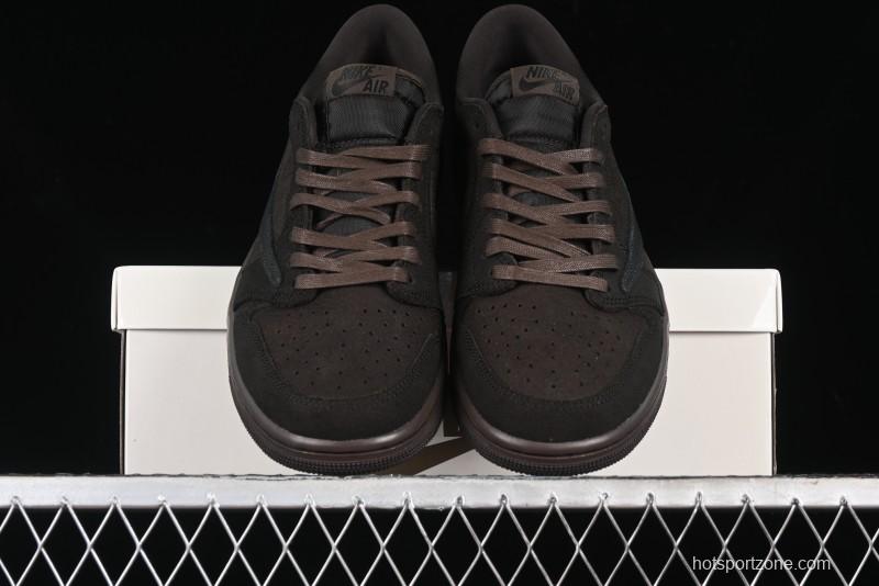 Nike Travis Scott x Air Jordan 1 Low OG AJ1 Collaboration Reverse Swoosh Sneakers - DM7866-202