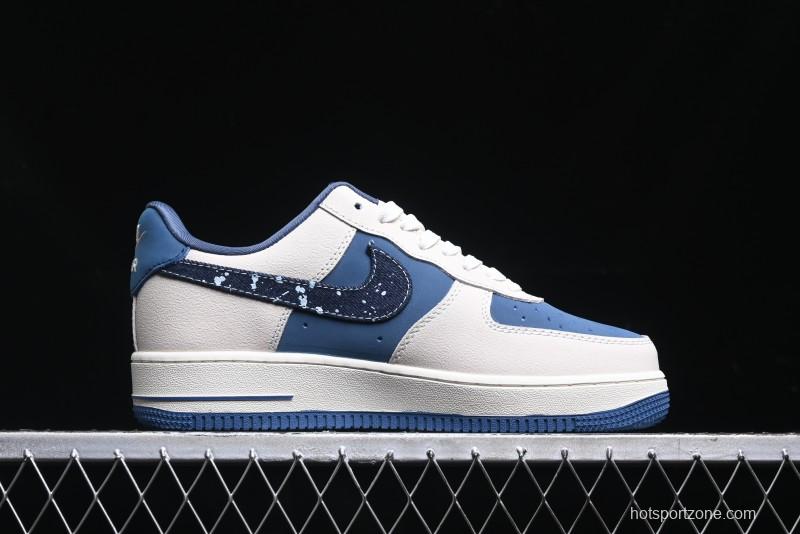 Nike Air Force 1 '07 Low The North Face Collaboration - Blue Floral Swoosh Casual Sneakers - KK1988-021