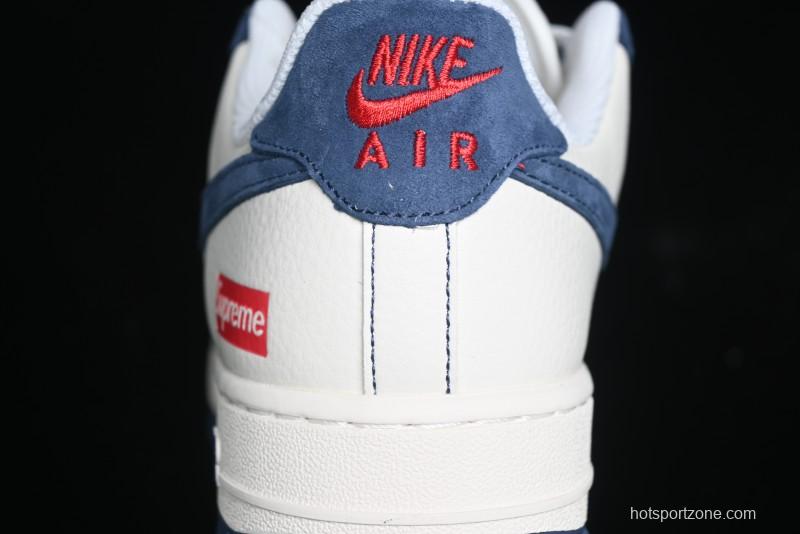 Nike Air Force 1 '07 Low Supreme Collaboration - Light Blue Suede Swoosh Casual Sneakers - XZ3328-669