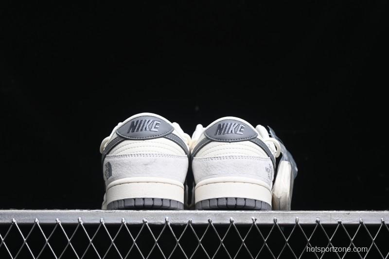 Nike SB Dunk Low The North Face Supreme Collaboration Strap Patch Grey Hook Low-Top Casual Skate Shoes - YX5066-253