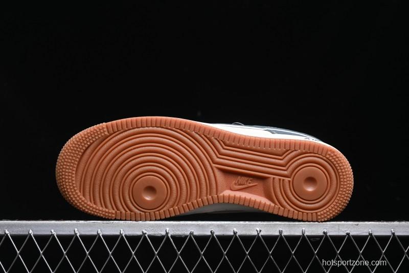 Nike Air Force 1 '07 Low Stussy Collaboration - Grey White Gum Sole Low-Top Casual Sneakers - XZ9688-101