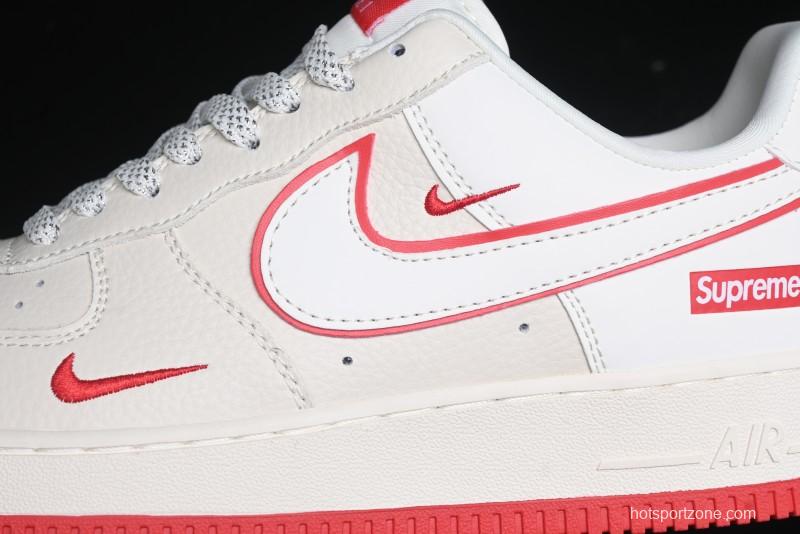 Nike Air Force 1 '07 Low Supreme Casual Sneakers in White/Red - DF0188-011