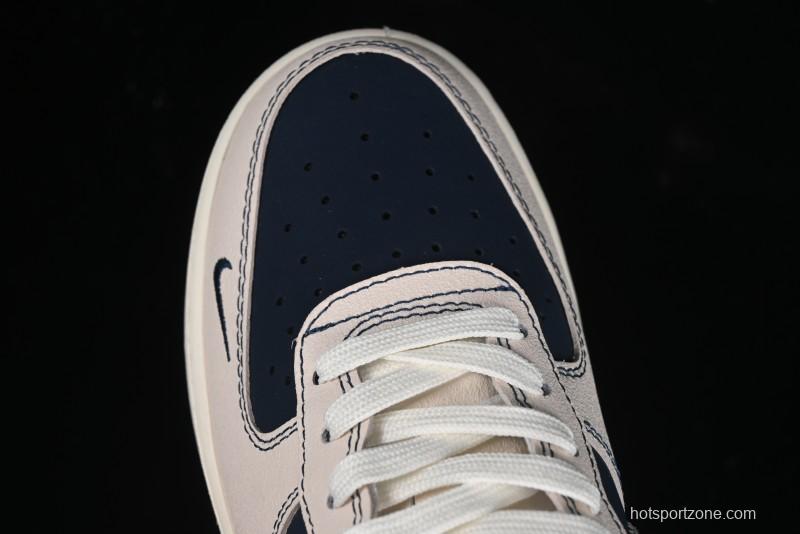 Nike Air Force 1 '07 Low Dior Collaboration - Light Blue Knit Swoosh Low-Top Casual Sneakers - KK1988-012