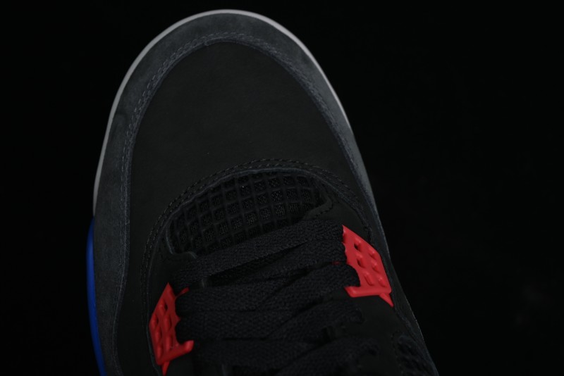 Nike Air Jordan 4 Retro Basketball Shoes with Black-Grey-Blue Color Blocking - FV5029-003