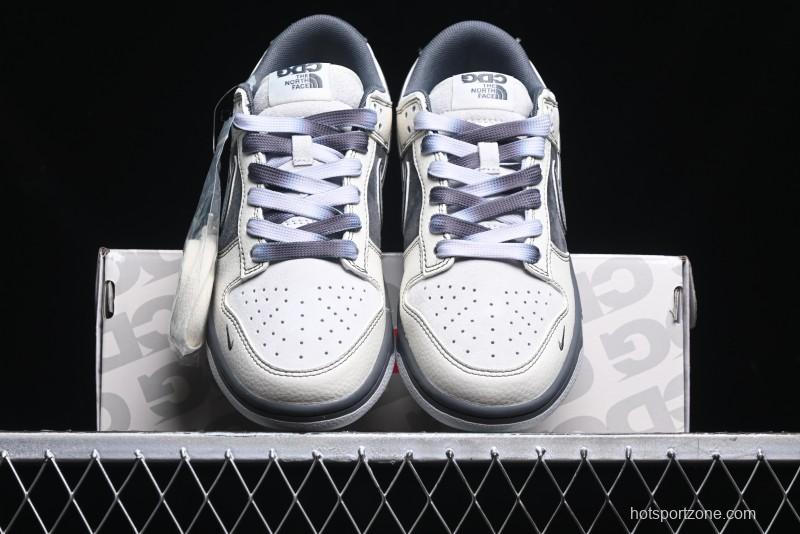 Nike SB Dunk Low The North Face Collaboration - Grey White Anniversary High-End Custom Low-Top Casual Skate Shoes - XX3186-202