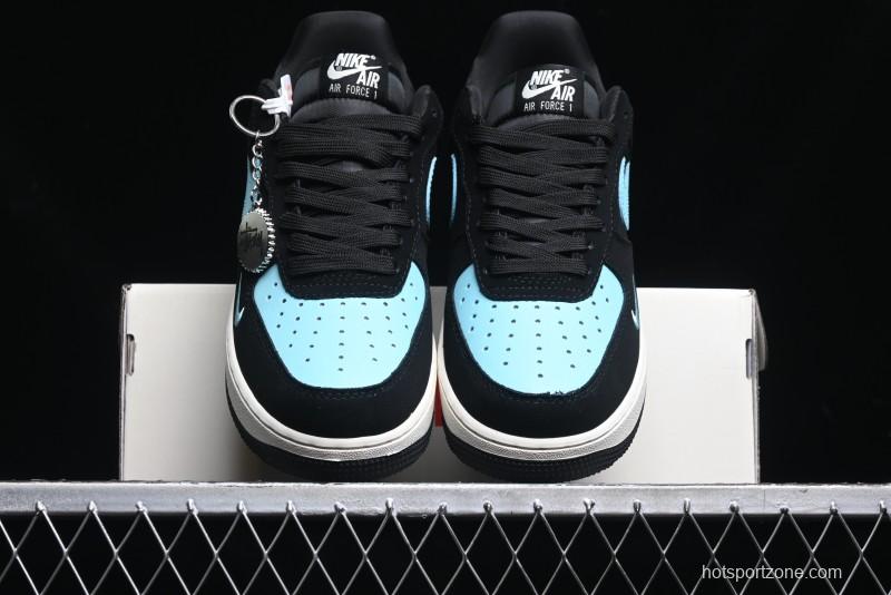 Nike Air Force 1 '07 Low Stussy Collaboration - Black Tiffany Low-Top Casual Sneakers - KK1988-030