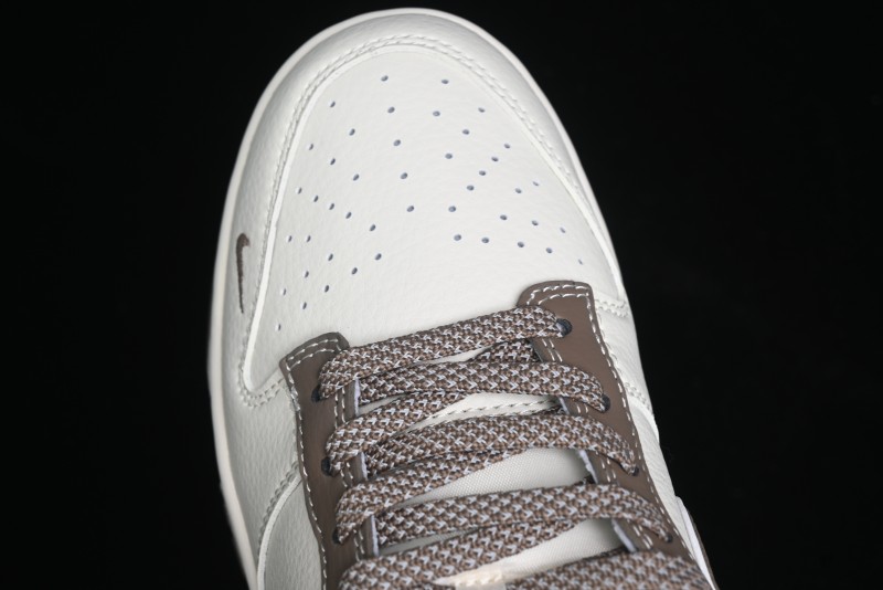 Nike SB Dunk Low Stone Island Supreme Collaboration - Beige Brown Sole Anniversary High-End Custom Low-Top Casual Sneakers - BB9866-008