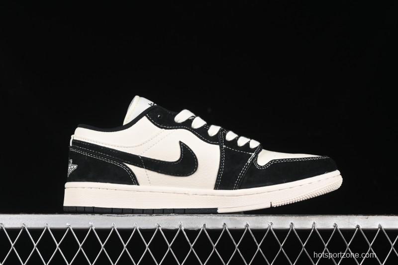 Nike Air Jordan 1 Low AJ1 Stussy Collaboration - Black White Red Label Retro Basketball Shoes - SJ9950-033