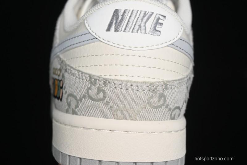Nike SB Dunk Low Gucci Collaboration - Smoke Grey Sole Anniversary High-End Custom Low-Top Casual Skate Shoes - XX2025-802
