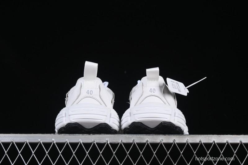 Balenciaga Monday Leather Round Toe Lace-Up Low-Top Lifestyle Sneakers - WDTSC9110