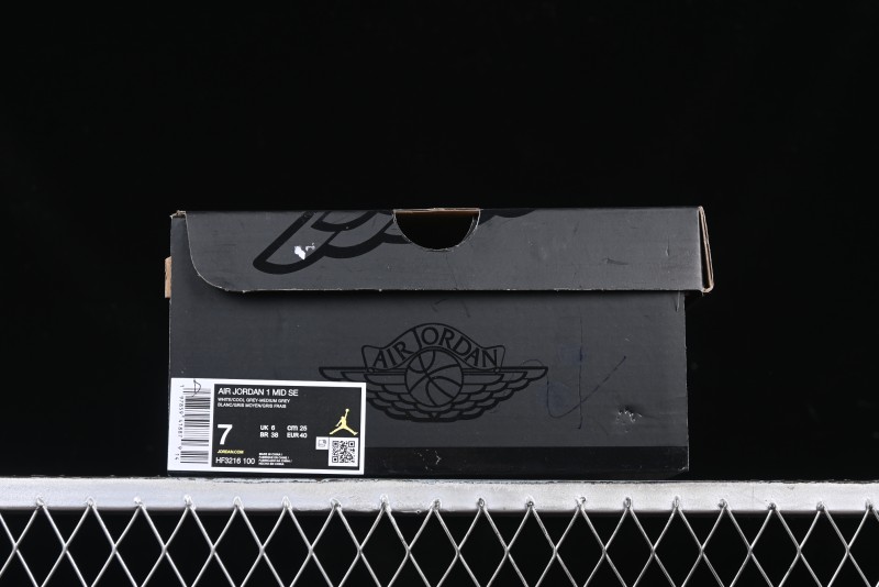 Nike Air Jordan 1 Mid AJ1 High-Top Basketball Shoes in White Grey Patent Leather - HF3216-100