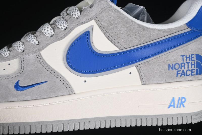 Nike Air Force 1 '07 Low The North Face Collaboration Grey Blue Swoosh Casual Shoes - XZ6188-745