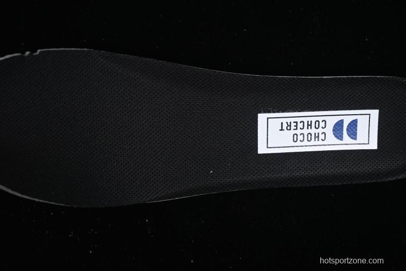 Choco Concert Leather Round Square Asymmetric Fashion Sneakers Black - AJE5