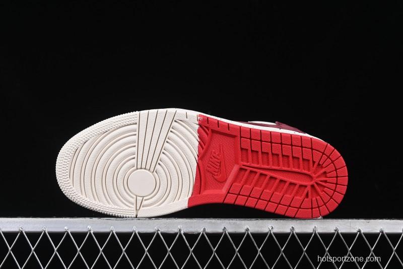 Nike Travis Scott x Fragment Design x Air Jordan 1 Low OG SP AJ1 Stone Island Collaboration Pomegranate Red Low-Top Casual Sneakers - CF3688-077