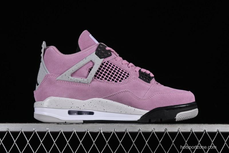 Nike Air Jordan 4 Retro "Orchid" Sneakers with Suede Upper and Cement Grey Accents - AQ9129-501