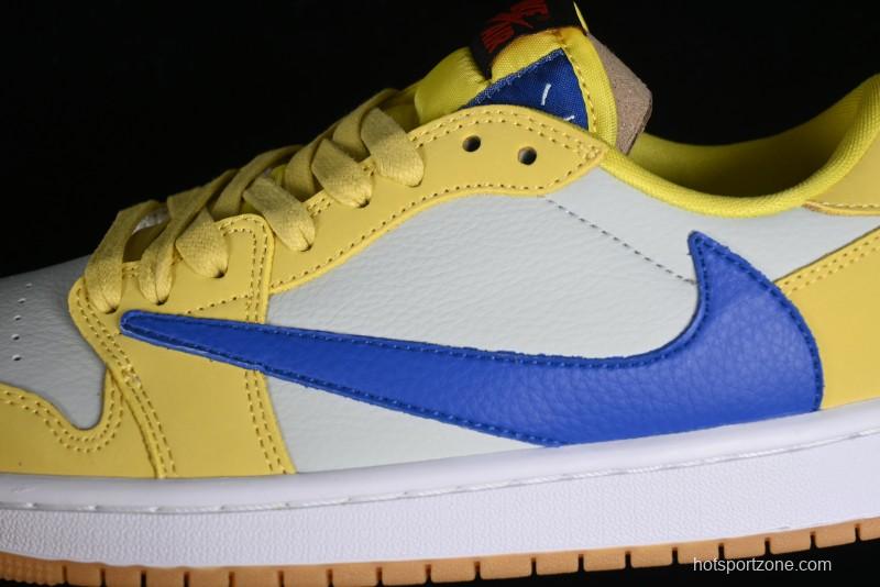 Nike Travis Scott x Air Jordan 1 Low OG Retro Sneakers with Reverse Swoosh - DZ4137-700