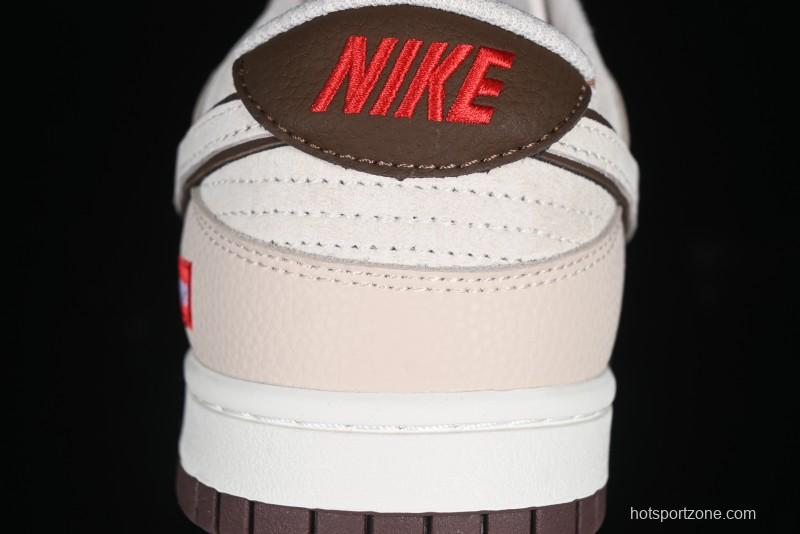 Nike SB Dunk Low Supreme Collaboration Bullet Screen White Check Anniversary High-End Custom Low-Top Casual Skate Shoes - DJ2024-091