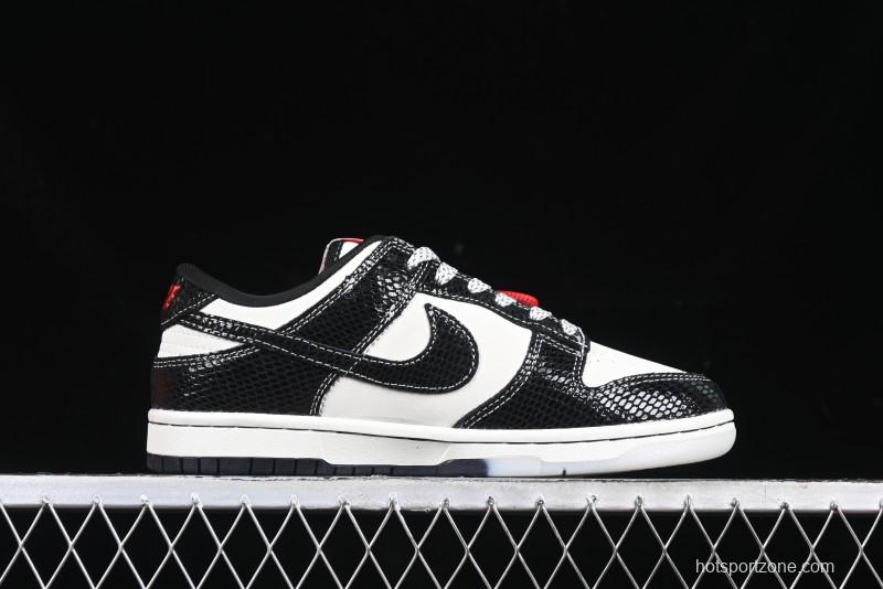 Nike SB Dunk Low UN Collaboration Year of the Snake Limited Edition Dual-Tone Black Snake Anniversary Custom Low-Top Casual Skate Shoes - AG3702-853