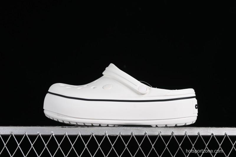 Crocs Crocband Platform Rainbow Comfortable Thick-Soled Clogs - B.D4