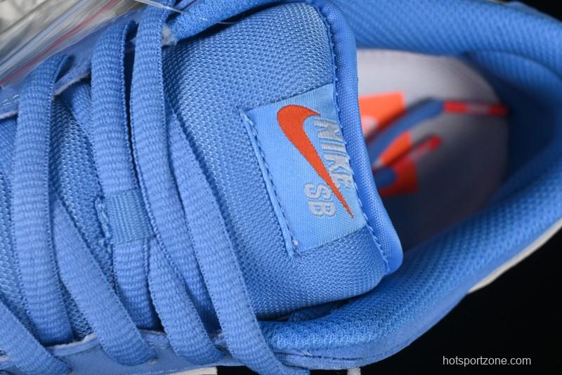 Nike SB Dunk Low Pro ISO Skateboarding Shoes in University Blue with White Swoosh - FJ1674-401