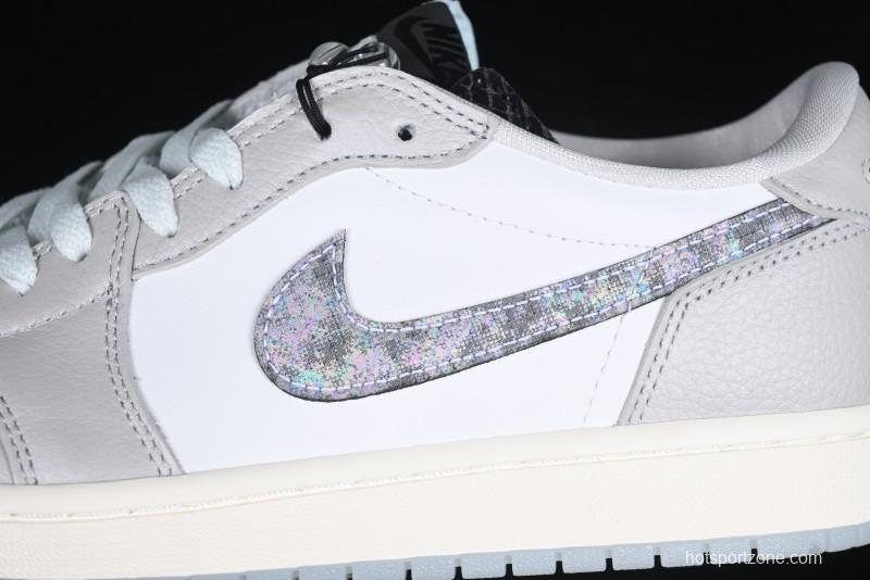 Nike Air Jordan 1 Low OG CNY AJ1 Snake Year Limited Silver Snake Low-Top Retro Basketball Shoes - HF3144-100