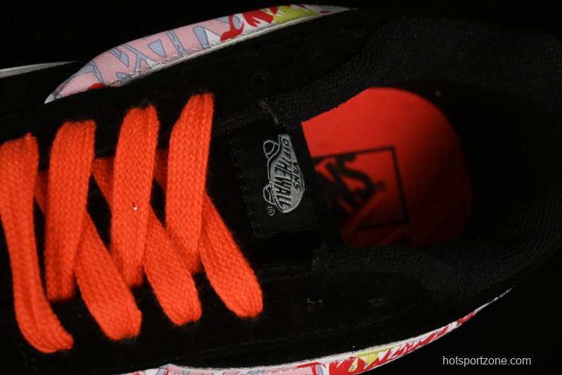 Vans Classics Knu Skool Retro Sneakers with Embroidered Graffiti Design and Thick Tongue - VN000CS00ZB