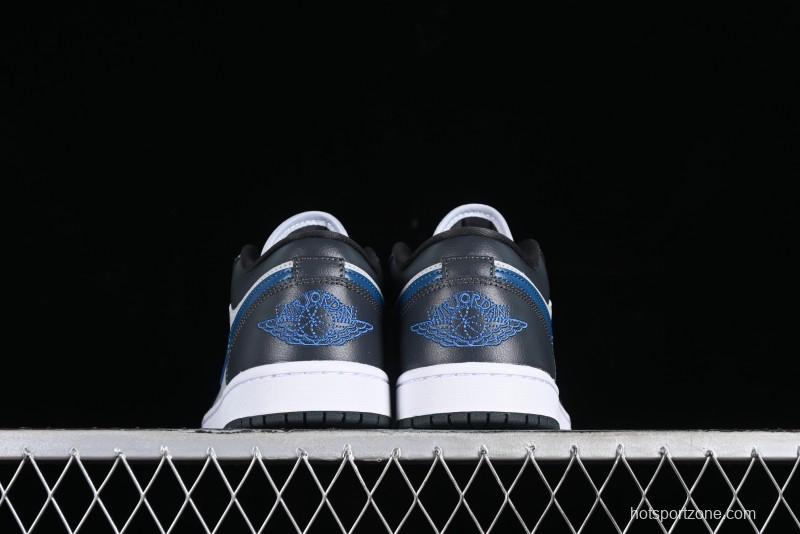 Nike Air Jordan 1 Low AJ1 Black Grey Blue Hook Basketball Shoes - DC0774-040