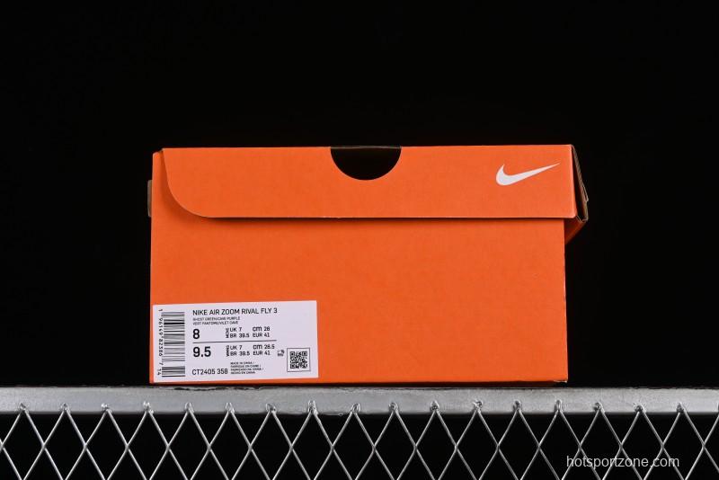 Nike Zoom Rival Fly 3 Lightweight Fabric Comfortable Cushioned Slip-Resistant Low-Top Casual Running Shoes - CT2405-358