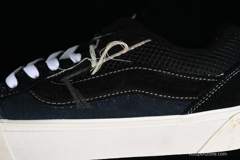 Vans Knu Skool Dragon Whisker Black Blue Slip-Resistant Cushioned Casual Low-Top Sneakers - VN0AUAK335