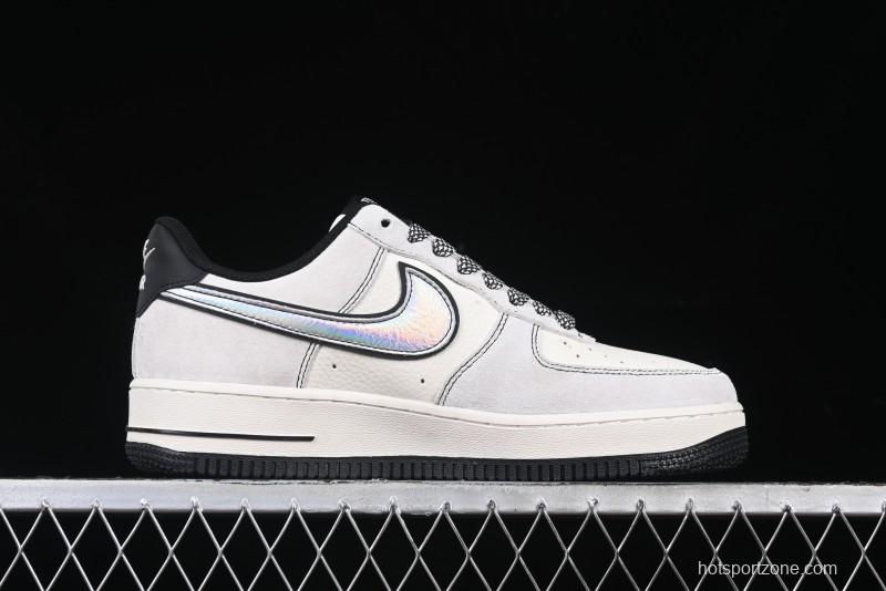 Nike Air Force 1'07 Low The North Face Collaboration - Grey Black Reflective Swoosh Casual Sneakers - DM6688-007