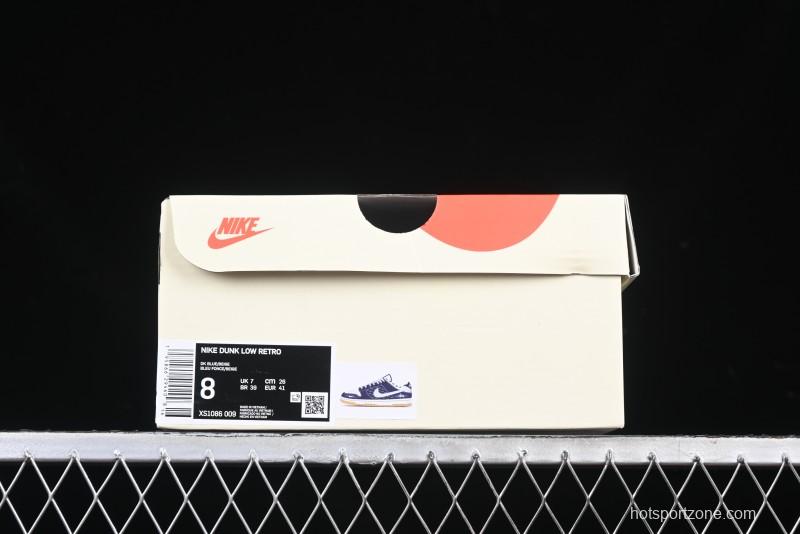 Nike SB Dunk Low Stussy Collaboration Suede Blue Anniversary Custom Low-Top Casual Sneakers - XS1086-009