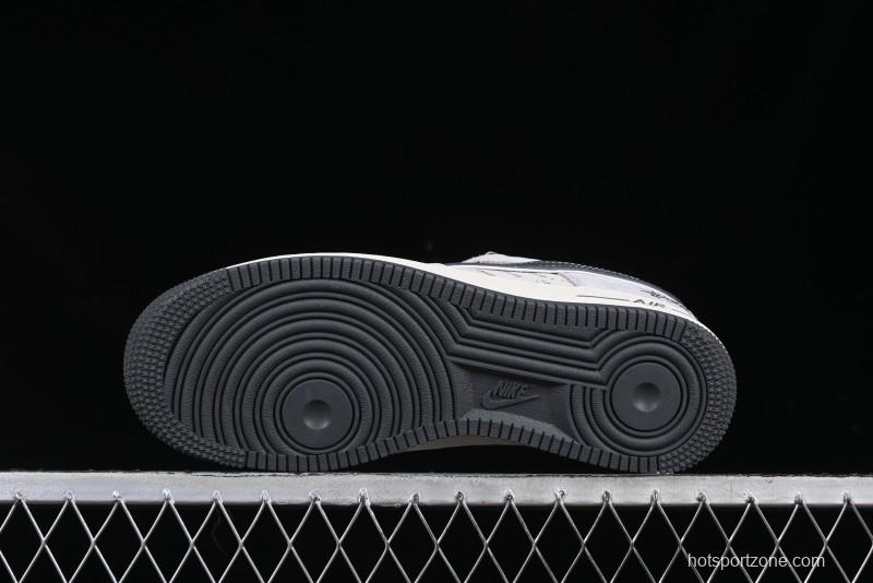 Nike Air Force 1 '07 Low Stussy Collaboration Grey Swoosh Casual Sneakers - XZ6188-911