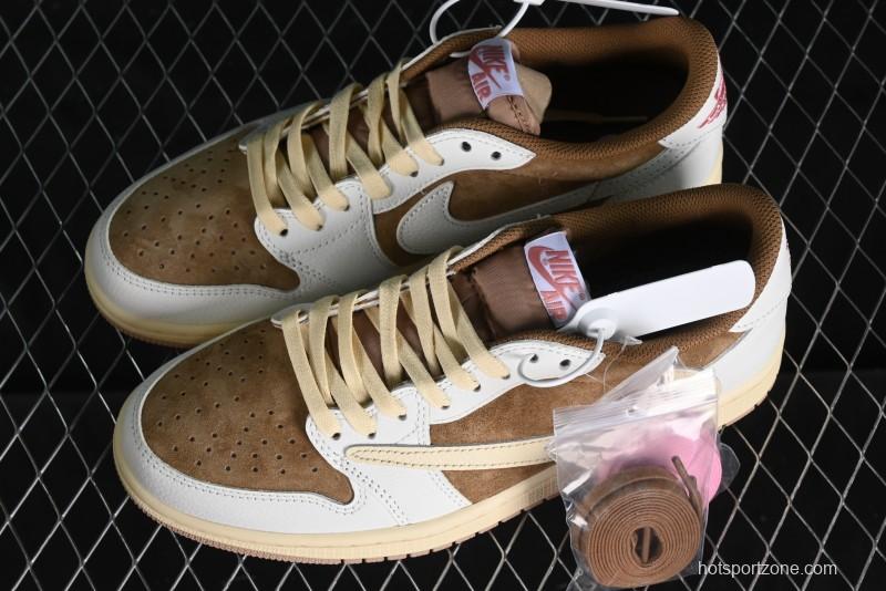Nike Travis Scott x Air Jordan 1 Low OG AJ1 Reverse Swoosh Sneakers - DM7866-106
