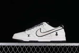 Nike SB Dunk Low LV Collaboration - Beige Black Violent Bear Anniversary High-End Custom Low-Top Casual Skate Shoes - SJ2068-239