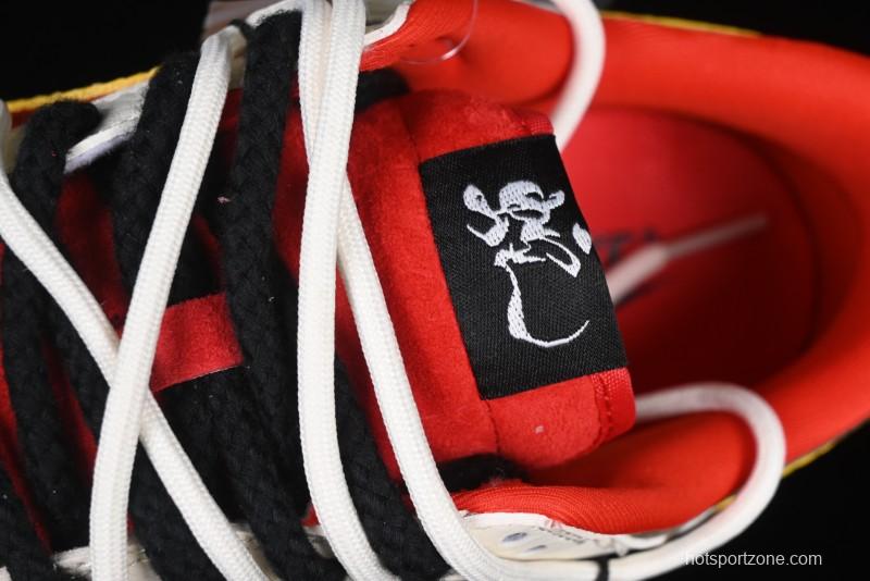 Nike SB Dunk Low Year of the Snake Series Beige Red Yellow Swoosh Anniversary Custom Low-Top Casual Skate Shoes - YX5066-265