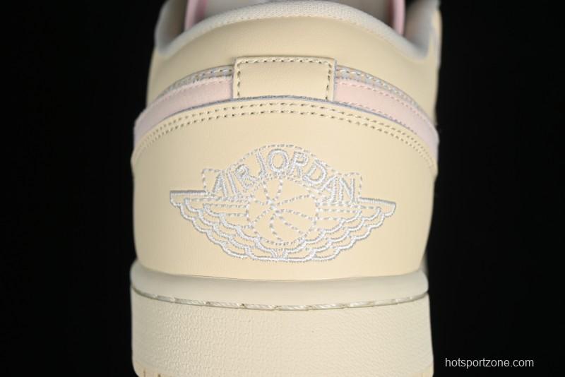 Nike Air Jordan 1 Low AJ1 Khaki Pink Low-Top Lifestyle Basketball Shoes - FQ1925-100