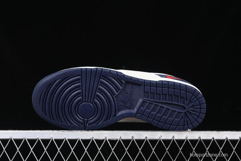 Nike SB Dunk Low Supreme Collaboration - Two-Tone White Swoosh Anniversary Customized Low-Top Casual Skate Shoes - DJ2024-045
