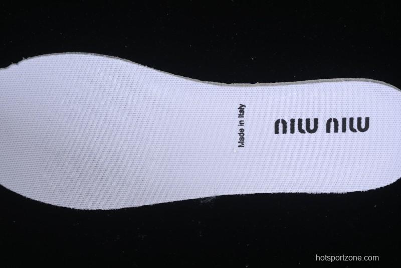 Miu Miu Suede Round Toe Lace-Up Low Top Women's Casual Shoes - 99D4