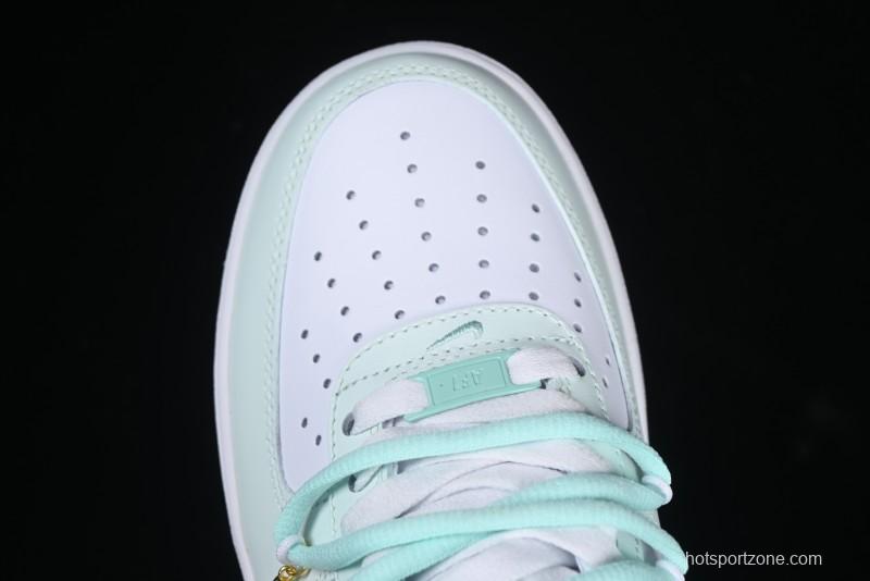 Nike Air Force 1 '07 Low Gold-Inlaid Jade Casual Sneakers with Strap - XV7981-476