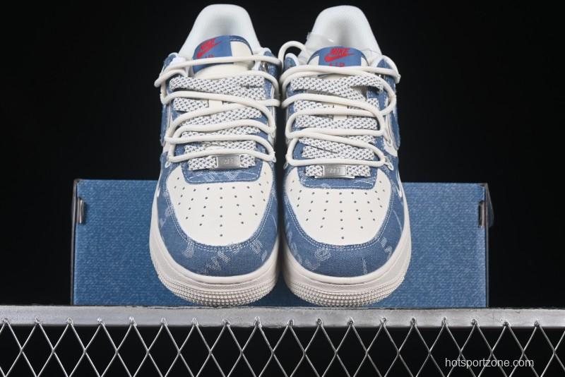 Nike Air Force 1 '07 Low Levi's Denim Patchwork Lace-Up Casual Sneakers - SJ1198-001