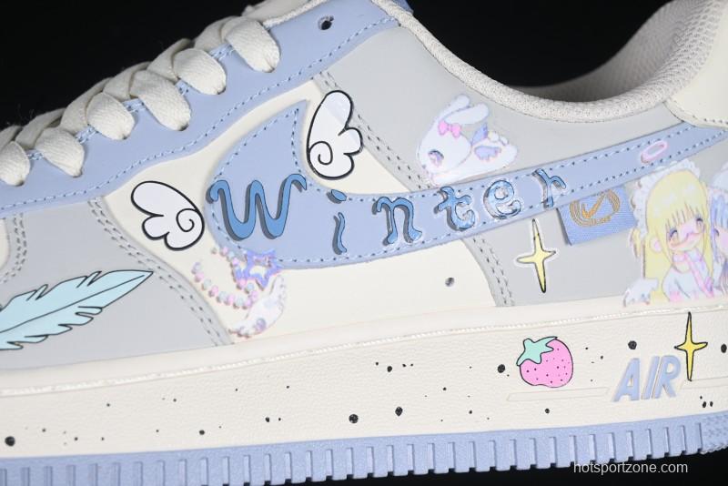 Nike Air Force 1'07 Low "Cherub" Anime Hand-Painted Doodle Low-Top Casual Sneakers - DB3301-711