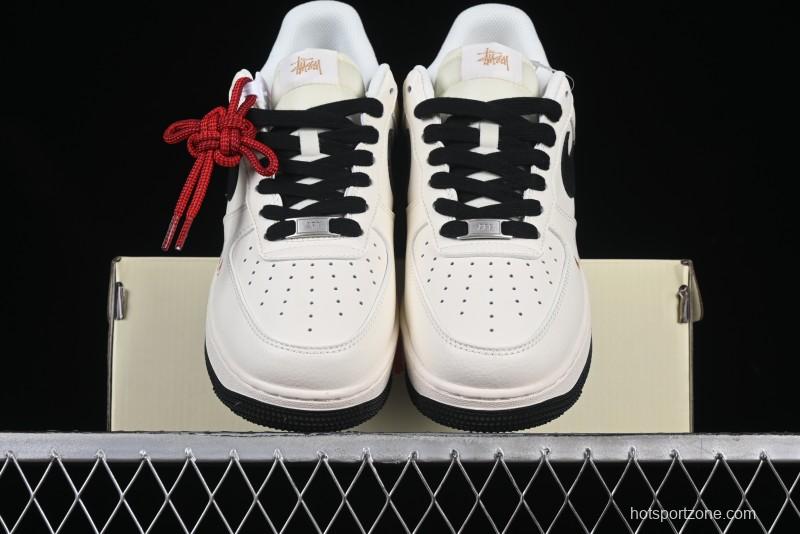 Nike Air Force 1 '07 Low Stussy Collaboration Rose Gold Embroidery Low-Top Casual Sneakers - XZ6188-720