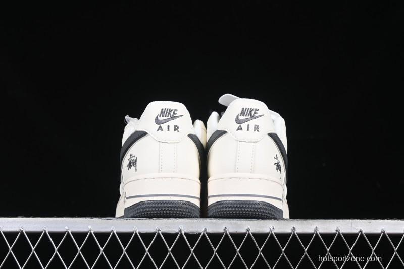 Nike Air Force 1 '07 Low Stussy Collaboration - Grey English Patchwork Low-Top Casual Sneakers - XZ3328-536
